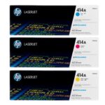HP 414A Cyan/Yellow/Magenta Toner Cartridges, W2021A, W2022A, W2023A