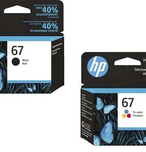HP 67 Standard Yield Black and Color Ink Cartridges,3YM56AN, 3YM55AN
