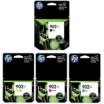 HP 902XL Black/Cyan/Magenta/Yellow Ink Cartridges, High Yield, 4/Pack
