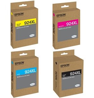 Epson 924XL High Yield Black / Cyan / Yellow / Magenta Ink Cartridges -4PK