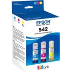 Epson T542 Cyan/Magenta/Yellow Ultra High Yield Ink Cartridge, 3/Pack, T542520-S