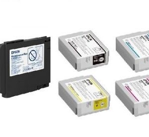 Epson SJIC41P Black Cyan Yellow Magenta Ink Cartridges and Maintenance Box  for ColorWorks C4000– Matte - 5PK