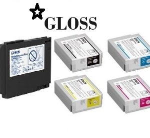 Epson SJIC41P Black Cyan Yellow Magenta Ink Cartridges and Maintenance Box  for ColorWorks C4000– *** Gloss *** - 5PK