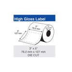 Epson  C60GD005 ColorWorks High Gloss, 3" X 5" Die Cut Roll, For C6000 and C7500 Series  - 1170 lbls/roll -  Box of 2 rolls