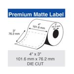Epson C60MD002 ColorWorks Premium Matte, 4" x 3" Die Cut Roll for C6000 and C7500 Series -1980 lbls/roll -  Box of 2 rolls