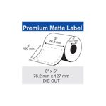 Epson C60MD005 ColorWorks Premium Matte, 3" x 5" Die Cut Roll for C6000 and C7500 Series -1200 lbls/roll -  Box of 2 rolls