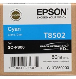 Epson UltraChrome HD T850 Cyan Ink Cartridge - 80 ml -  T850200