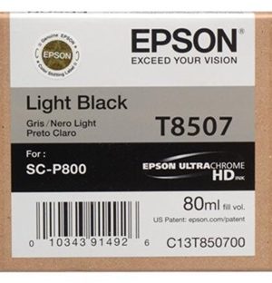 Epson UltraChrome HD T850 Light Black  Ink Cartridge - 80 ml -  T850700