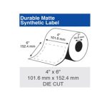Epson Durable Matte Synthetic 4" x 6" Die Cut Label - Box of 6 rolls (145 labels/roll) - C35CD003