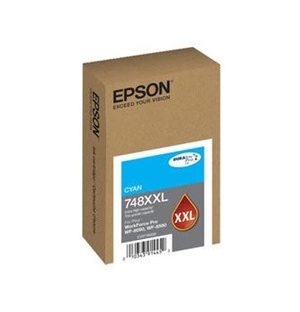 Epson T748 DURABrite Pro Extra High Yield Cyan Ink Cartridge - For Use In WF-6090, 6530, 6590, 8090, 8590 - T748XXL220