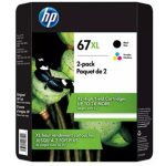 HP 67XL High Yield Black and Tri-color Ink Cartridges