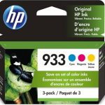 HP 933 Cyan/Magenta/Yellow Standard Yield Ink Cartridge, 3/Pack (N9H56FN)