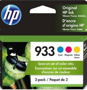 HP 933 Cyan/Magenta/Yellow Standard Yield Ink Cartridge, 3/Pack (N9H56FN)