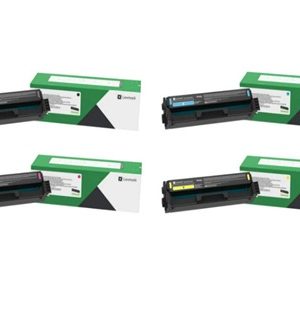Lexmark C331 Black, Cyan, Magenta, Yellow High Yield Toner Cartridge Set, Pack Of 4, C331HC0/C331HM0/C331HY0/C331HK0