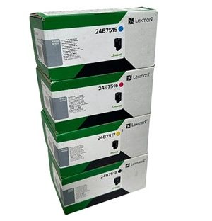 Lexmark XC4342 / XC4352 Black Cyan Yellow Magenta Toner Cartridge Set - 24B7516, 24B7517, 24B7518, 24B7519