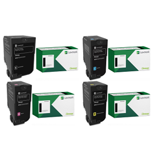 Lexmark CS730, 735, CX730  High Yield BK/C/Y/M Toner Cartridge Set - 4PK - 71C1HK0,71C1HC0, 71C1HY0,71C1HM0