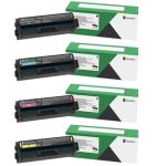 Lexmark C3426 High Yield Black/Cyan/Yellow/Magenta Toner Cartridge Set - 4PK - C341XK0-C341XC0-C341XY0-C341XM0