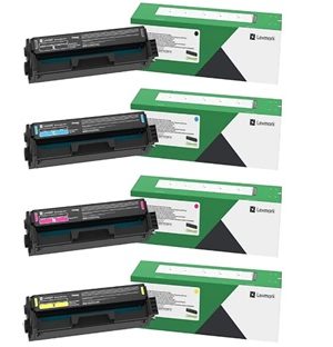 Lexmark C3426 High Yield Black/Cyan/Yellow/Magenta Toner Cartridge Set - 4PK - C341XK0-C341XC0-C341XY0-C341XM0