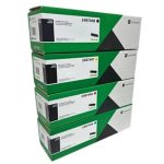 Lexmark C2326 XC2326 BK/C/Y/M Toner Cartridge Set,  5,500 Page Yield Black, 6,000 Page Yield Per Color - 24B7498, 24B7497, 24B7496, 24B7495