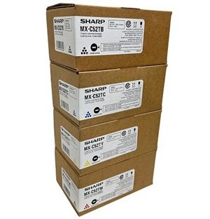 Sharp MX-C52T Black Cyan Yellow Magenta Toner Cartridge Set - 14,200 Page Yield Color 25,000 Page Yield Black
