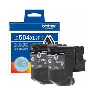 Brother LC504XL High Yield Black Ink Cartridge-Twin pack - LC504XL2PKS