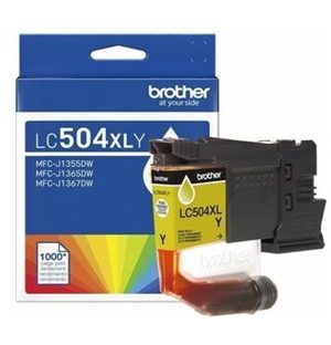 Brother LC504XL High Yield Yellow Ink Cartridge - Print for up to 1,000 pages - LC504XLYS