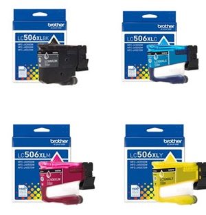 Brother LC506XL High Yield Black/Cyan/Yellow/Magenta Ink Cartridge Set- 4PK